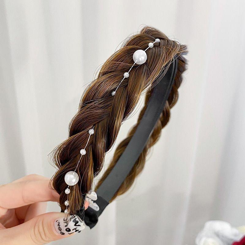 Stylish Anti Slip Fishbone Braid Wig 1Piece Headband Women's Fashion Hairband Hair Accessories Suitable For Dress