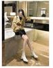 Beige Slimming Square Toe Chunky Ankle Boots with Back Zipper and Fleece Lining for Women – 2025 Autumn/Winter Collection