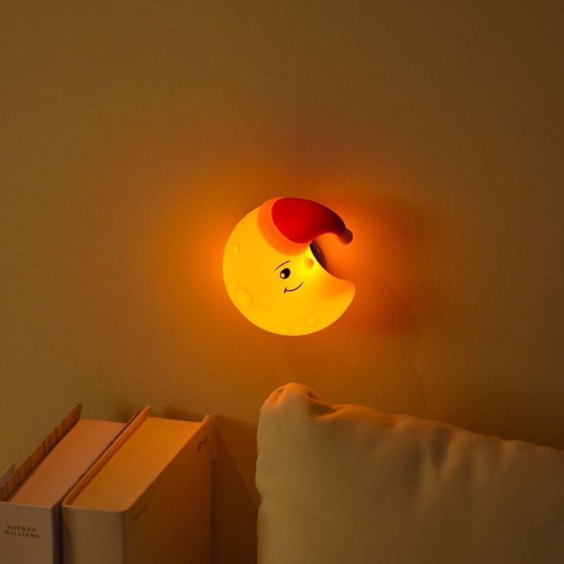 Magnetic Cloud Pat Silicone Night Light, USB Rechargeable Star Baby Sleep Companion Lamp, Touch Control Kids Room Bedside Atmosphere Lamp