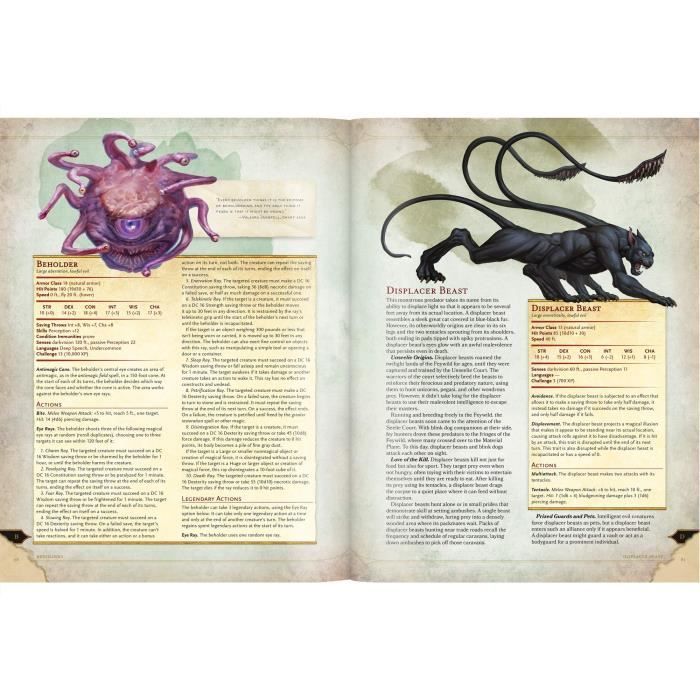 Manuel d&amp;d 5.0 - wizards of the coast - exemple de manuel - mixte - multicolore - blanc