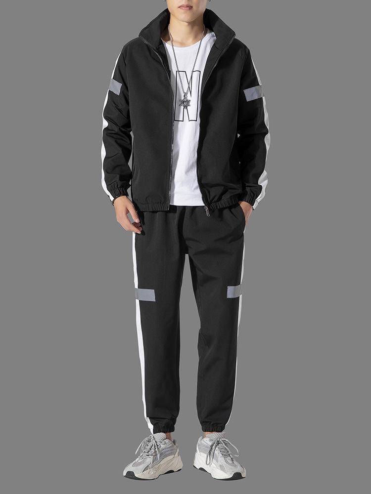Men's Spring 2025 Korean Style Casual Suit: Youth Sport Two-Piece Set Plus Size