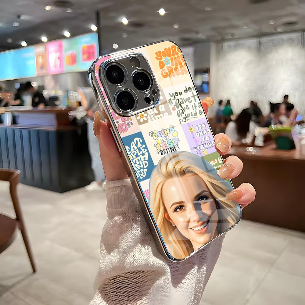 

Чехол для телефона певицы Бритни Спирс Для IPhone 17 Pro Max 15 Pro 16 14 Plus 12 13 Mini 11 Pro Ударопрочный Гальванизированный Стеклянный Чехол iPhone 11 Pro Max
