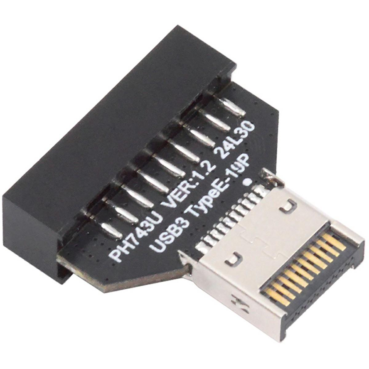 

UC-141-TC005 Type-E IDC Socket USB 3.1 Front Panel Header to USB 3.0 20Pin Header Extension Adapter with CH334P Chip As Shown A