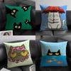 fashing and surprising cat patterns Pillow Case Natural Linen Double-Sided Printing Sofa Home Decor Cushion Cover