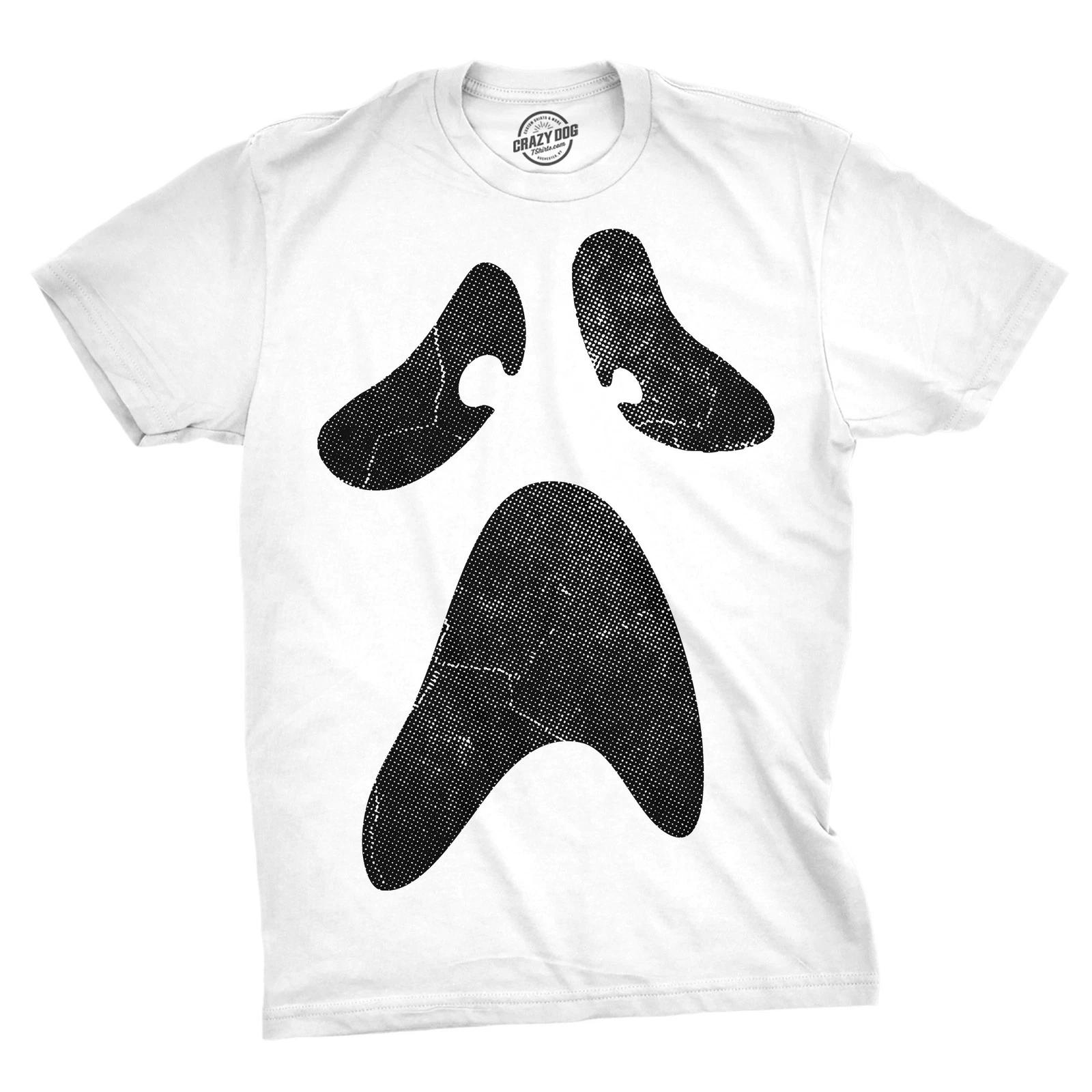 Mens Funny T Shirts Giant Ghost Face Sarcastic Halloween Graphic Novelty Tee For M