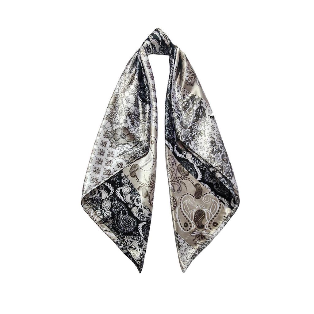 90cm Trendy Paisley Silk-Style Headscarf for Women - European American Design