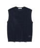 Knitted Punched Knit Vest Navy