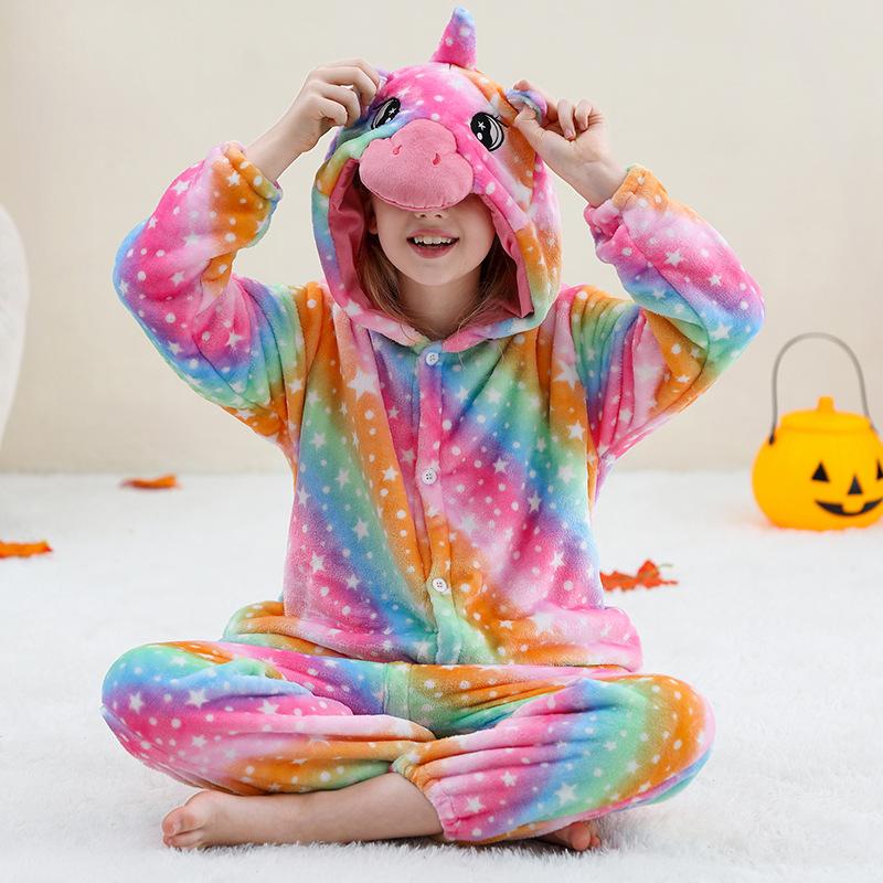 Halloween Capybara Flannel Blanket Sleepers Onesie Hooded Children Costume Clothes Jumpsuit Sleepwear For Boys Girls