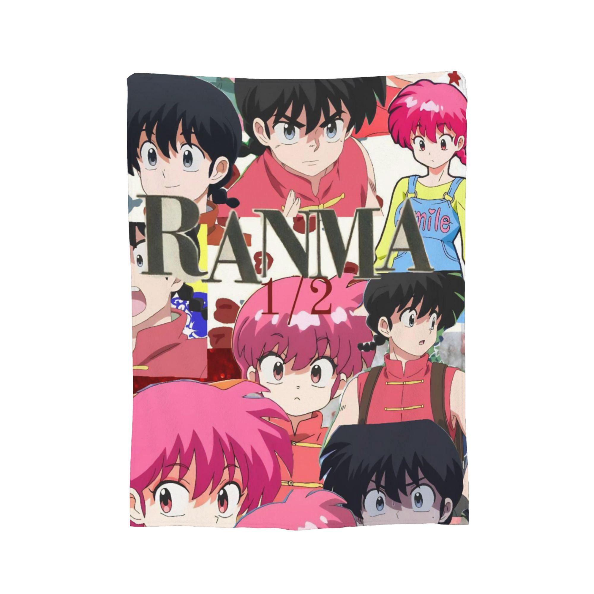 Japanese Anime Ranma Saotome Blanket Flannel Decoration   Multifunction Soft Throw Blanket for Bedding Bedroom Plush Thin Quilt 30x40in