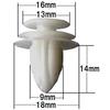 Push Rivets/Interior Trim Clips for Toyota and Suzuki, Pack of 100, OEM Part Numbers 90467-10161, 09409-10312, NAT465100