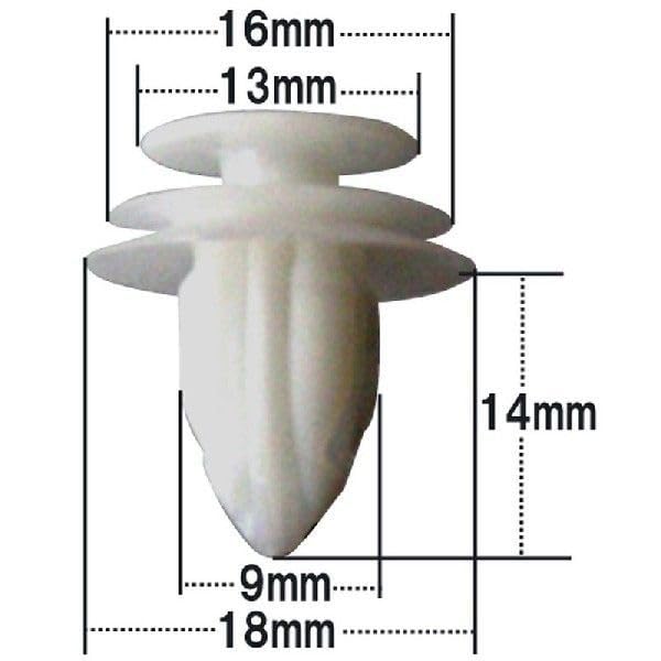 Push Rivets/Interior Trim Clips for Toyota and Suzuki, Pack of 100, OEM Part Numbers 90467-10161, 09409-10312, NAT465100