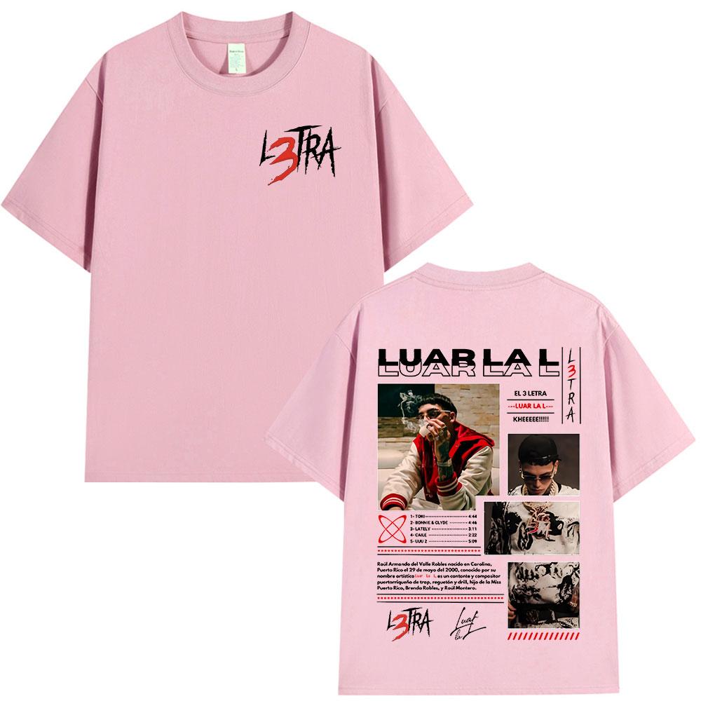Rapper Luar La L Music Album L3tra T Shirts Unisex Unisex Hip Hop Fashion Short Sleeve Tshirts Vintage Oversized Tshirt Streetwear