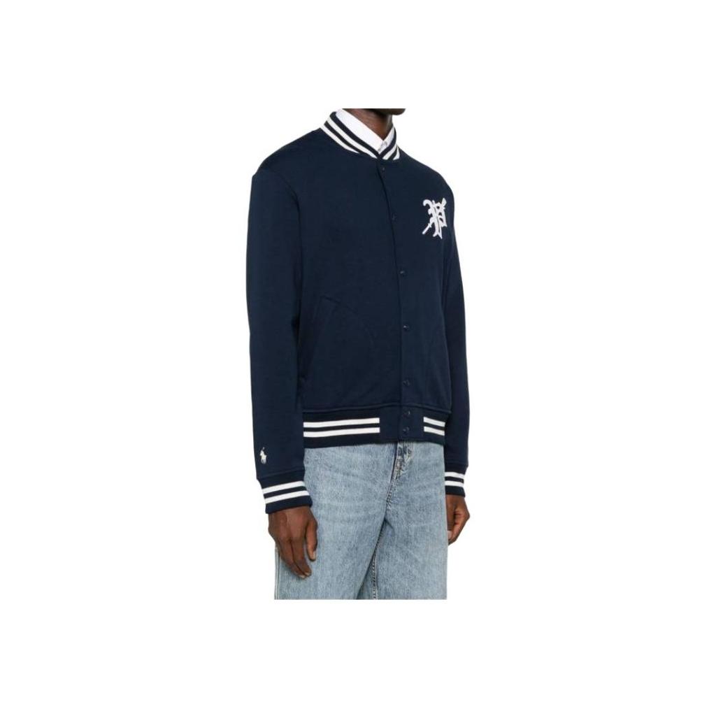 Polo Ralph Lauren Letter Logo Patch Baseball Collar Single-Breasted Long Sleeve Jacket Men jackets Navy-Blue 710952067-001