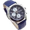 Seiko Chronograph Watch with Leather Strap Navy Blue SND365P1-BL