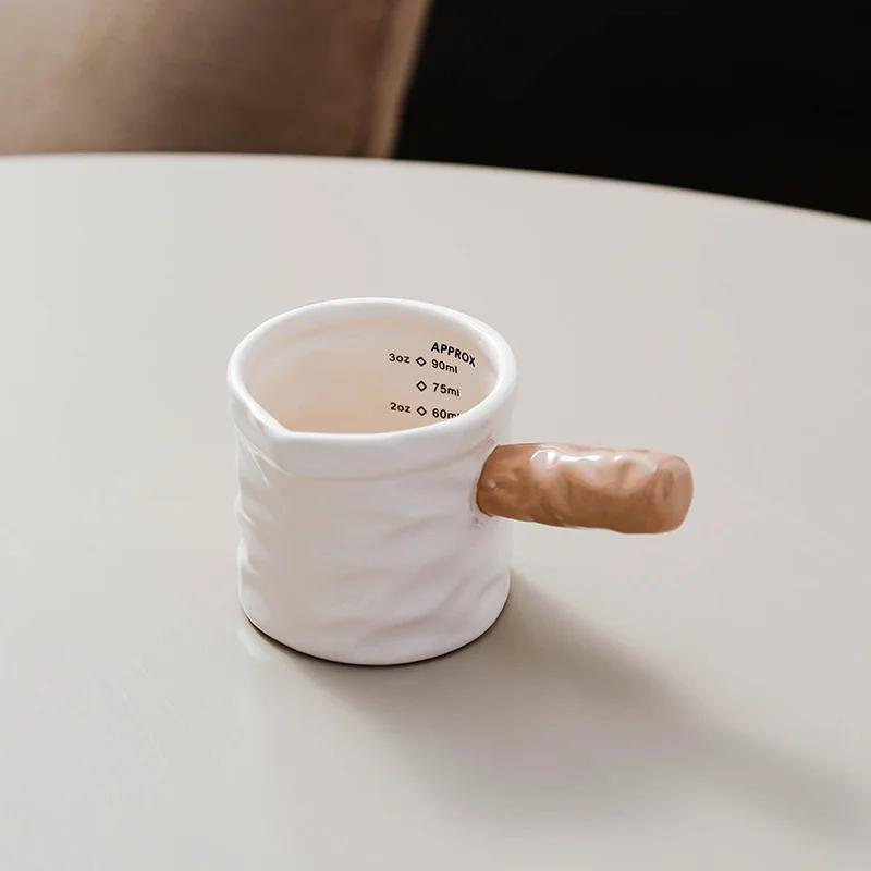 

Pleated Ceramic Mugs and Saucers Home Office Afternoon Tea Tea Set Latte Milk Flower Cups Ceramic Coffee Mugs Advanced Gift Mugs 90ML-220ML