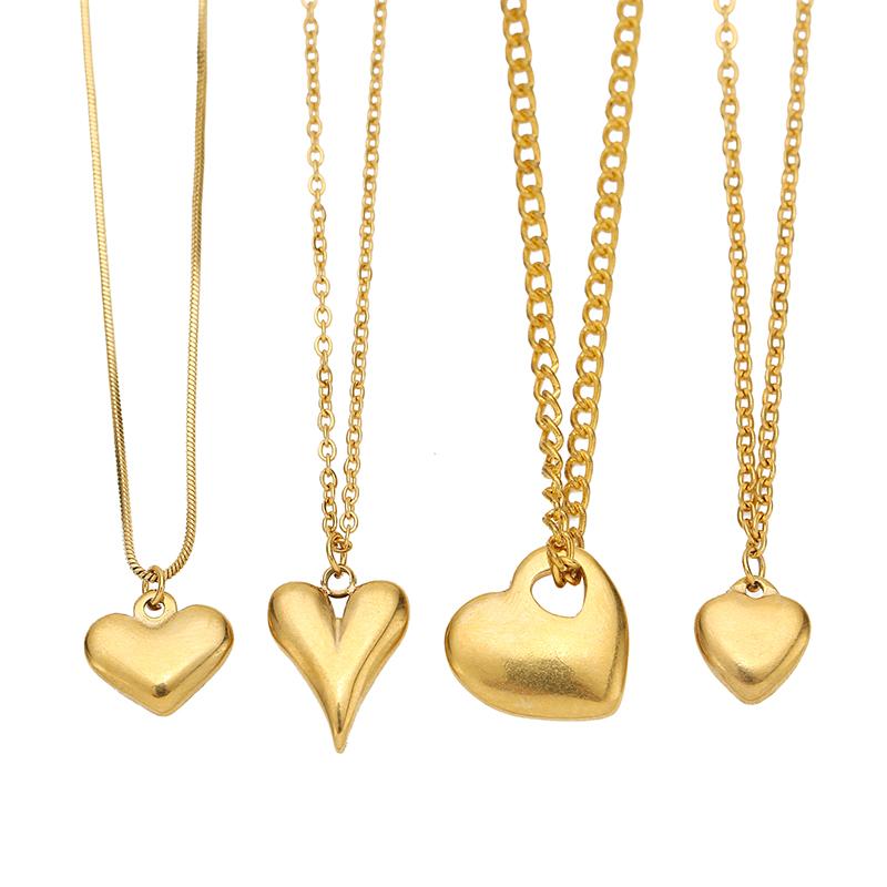 5pcs Stainless Steel Gold Color Classical Heart Charms Pendants DIY Jewelry Making Findings Women Necklace Bracelets Supplies
