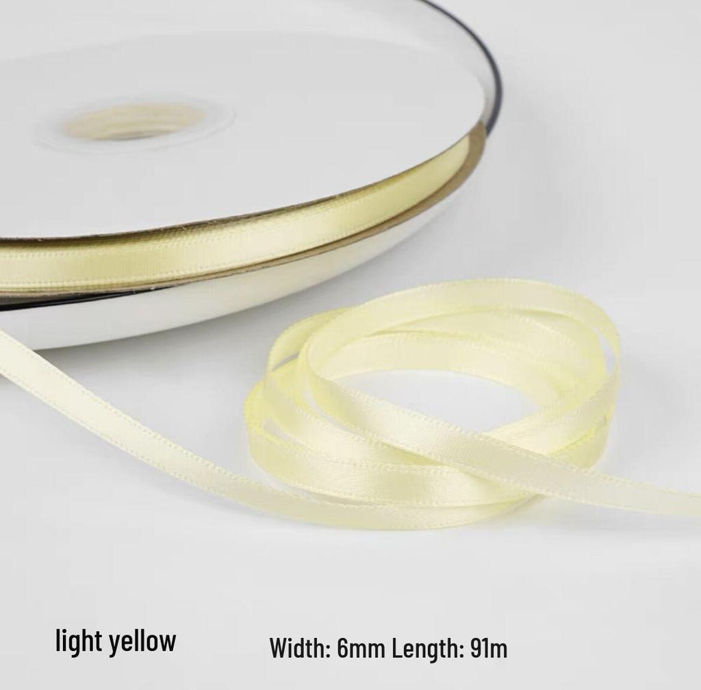 "0.6cm-1cm Polyester Ribbon for DIY Bows, Bouquets, and Gift Boxes"