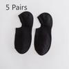 5 Pairs of Female Spring and Summer Thin Pure Color Cute Not To Drop with Shallow Mouth Invisible Socks