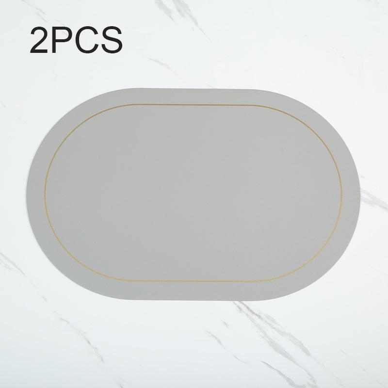 2PCS 45x30cm Leather Tableware Mat European Round Corner Decorative Pad Waterproof Oil Resistant Bowl Cup Table Mat Insulation