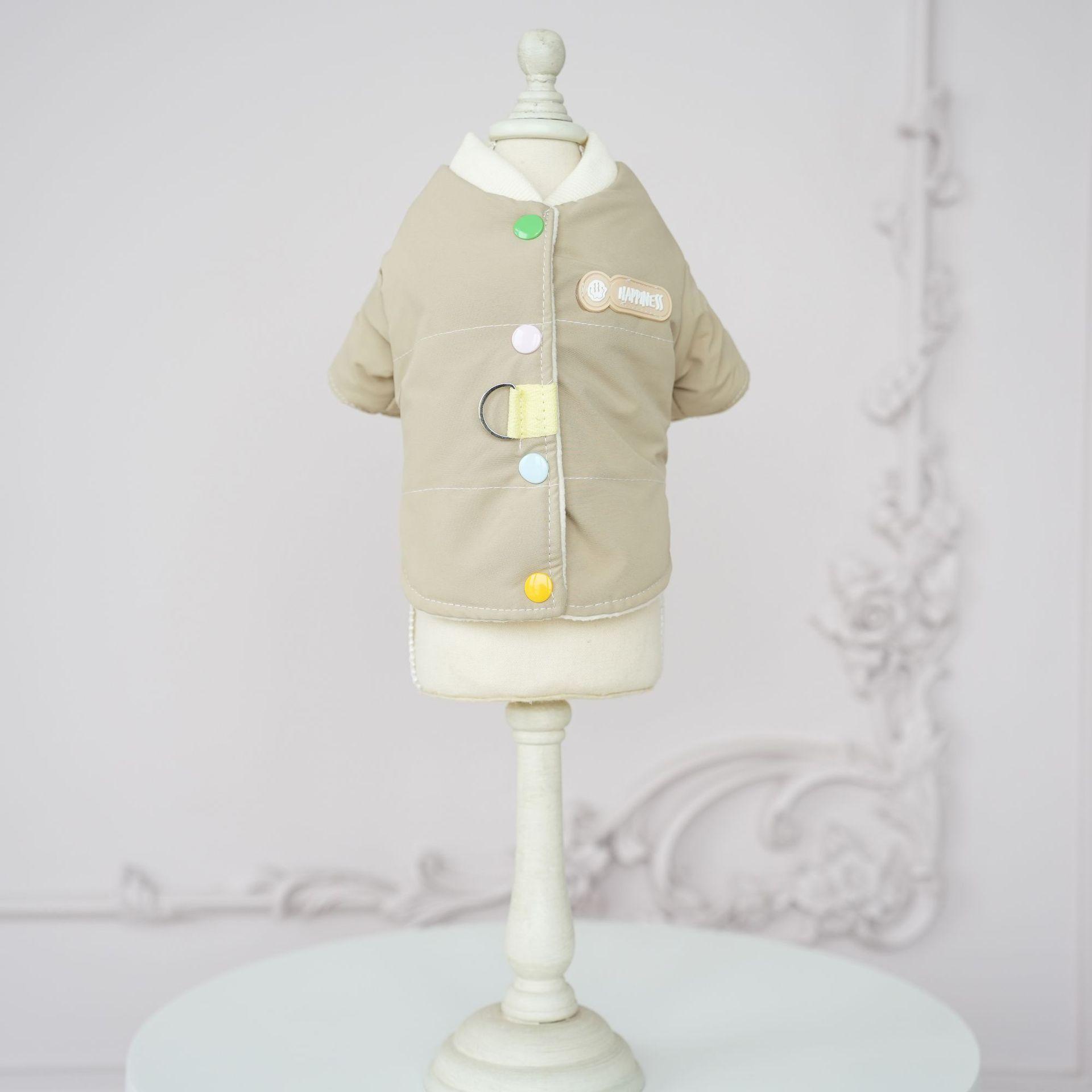 

Пальто для питомцев Цветная куртка с пуговицами на спине из хлопка, ветрозащитная повседневная куртка для корги с пандой, парки для собак карамельного цвета, одежда для щенков XL