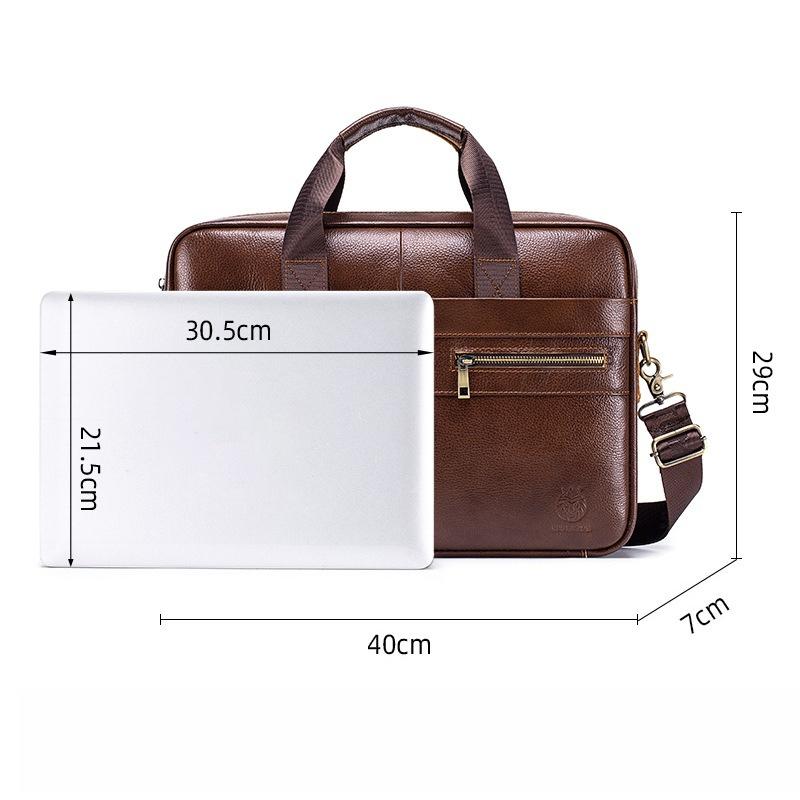 Echte Leder Herren Aktentasche Tragbare Büro Handtasche für Laptoptasche Hohe Qualität Business Messenger Umhängetaschen Reisen