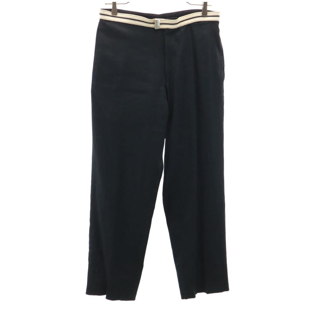 HERMES Made in Italy Linen Blend Trouser Pants 46 Black series Men's Used