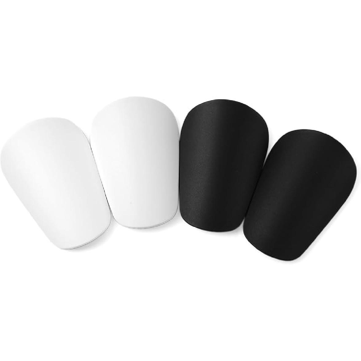 4pcs Mini Football Shin Pads, 3.15x1.97 Inch Extra Mini Shin Guards Soccer Miniature Shin Pads Tiny Protective Shin Guards for Men Women Boys Girls Black, White
