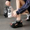 Fashion Open Toe Muffins shoe Comfort Shoes for Women Female Sandal 2025 Summer Large Size Strappy Heels Peep Flat Girls New Elastic Ban