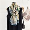 Silk long plain crepe satin silk scarf women's spring and autumn new printing temperament versatile decorative mulberry silk scarf