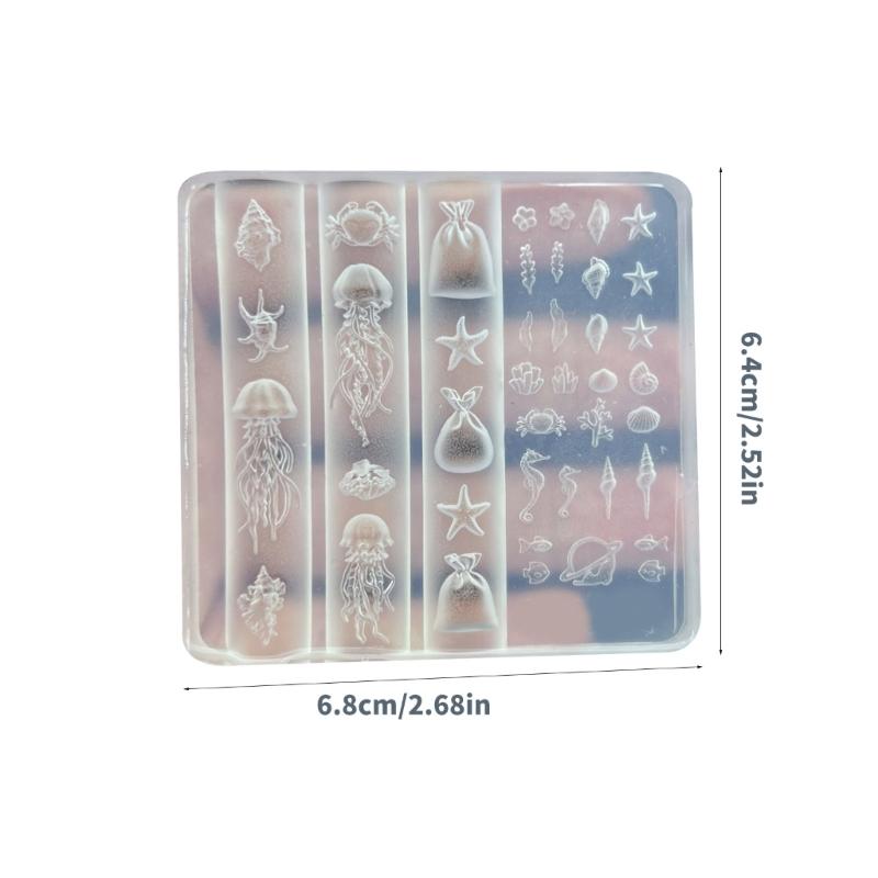 Silicone Pin Art Mold For Stereoscopic Relief Jellyfish Shell Naiad Fin Designs Artisanal Crafting Tool