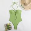 Sexy Halter Top Bikinis Bandeau Swimwear One Piece Women Swimsuit Female Bath Bathing Suit Swimming for Beach Wear Monokini