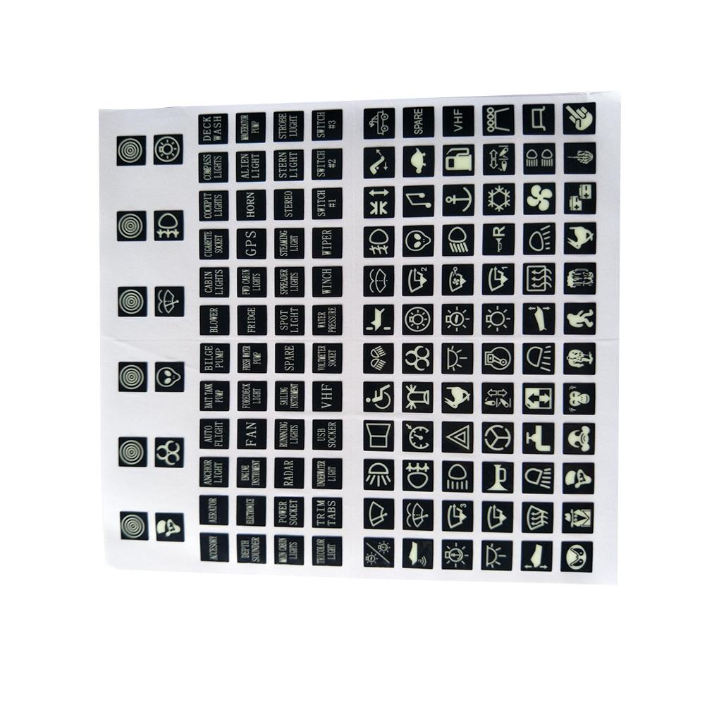 PVC Luminous Rocker Switch Label Car Sticker Truck Instrument Decoration Circuit Panel Decal Car Styling Accessories