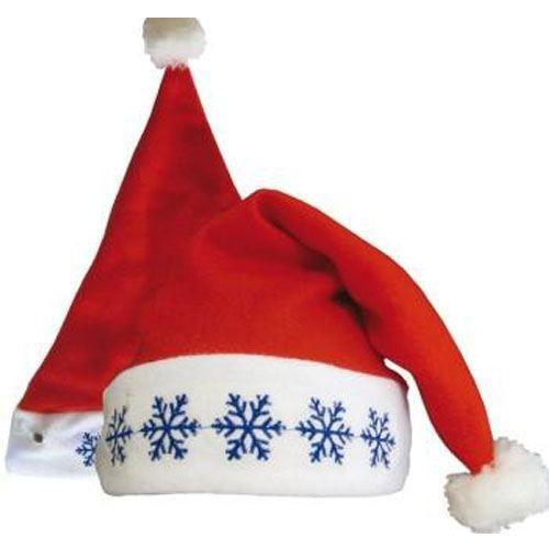 Bonnet de Noël - Flocons bleus - Adulte - Tissu lumineux - Piles incluses
