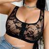 Soutien-gorge Grande Taille Européen Américain Fermeture Devant Motif Brillant Ultra-Fin Confortable Sans Armature Sans Rembourrage Push-Up Brassière