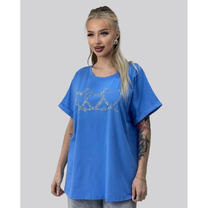 Loose Printed T-shirt Western Style New Fashion Loose Casual Diamond Short sleeve Cotton T-shirt Top