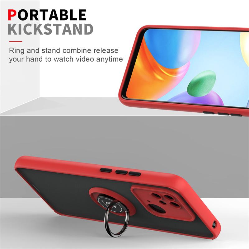 Hülle Für Xiaomi Redmi 10C 10 10A Hülle Stoßfest Matte PC Armor Handyhülle Für Redmi 9C 9 9A Magnetischer Ring Ständer Halter Abdeckung