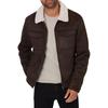 Mens Shearling  Coats Winter Faux Leather Suede Jackets Vintage  Lined Fleece Overcoats