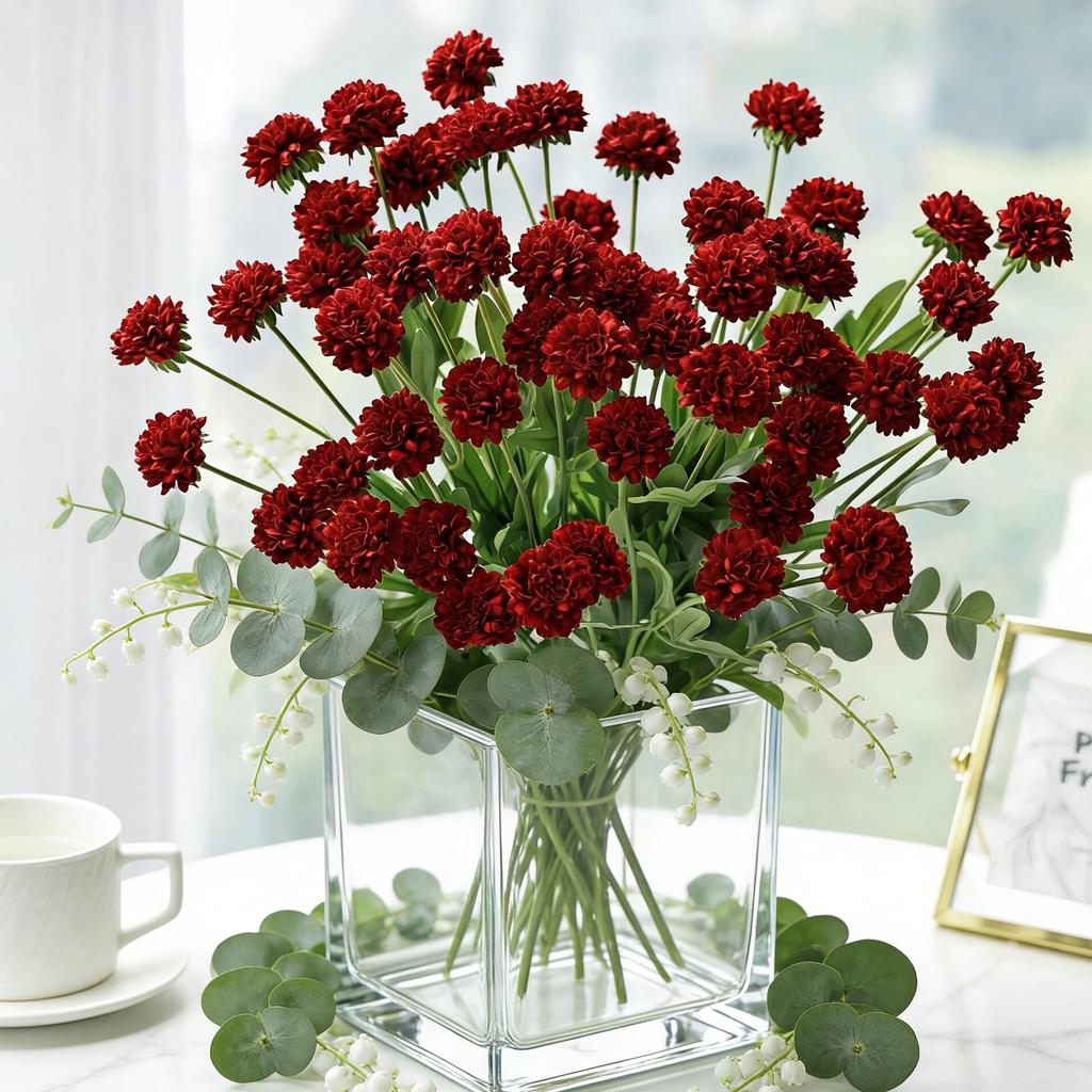 Artificial Flowers Silk Ball Chrysanthemum Home Room Wedding Wreath Bridal Bouquet Decora Valentine Garden DIY Gift Prop Hotsale