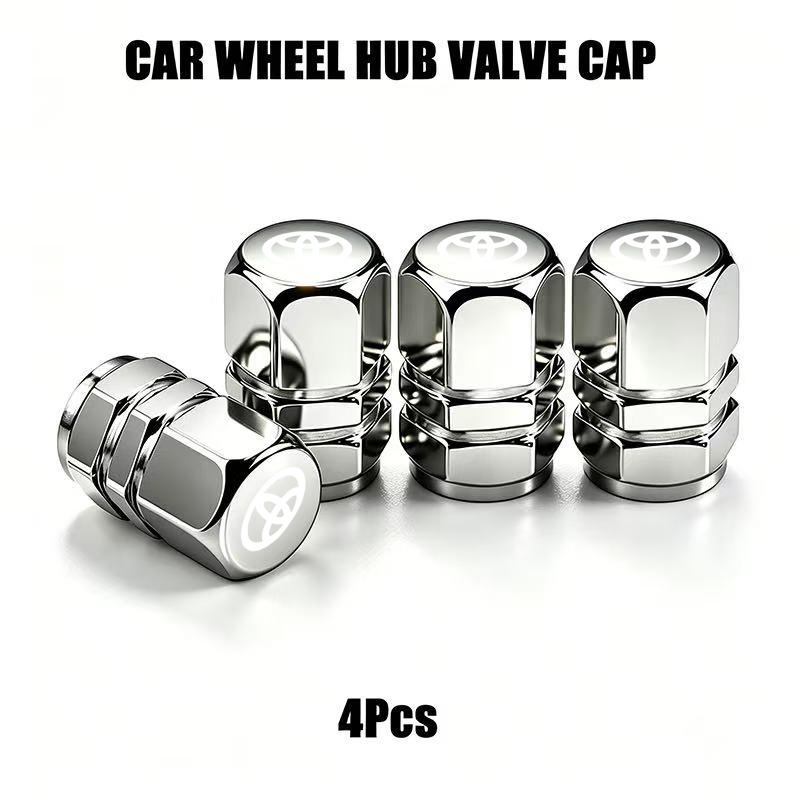 4Pcs Car Wheel Tire Air Valve Caps Stem Cover with Color Brand Logo For Toyota RAV4 Corolla Camry Frontier Supra C-HR Hilux Taco