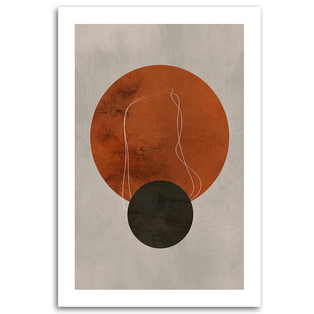 Canvas Print, Circles and Lines In Boho Style