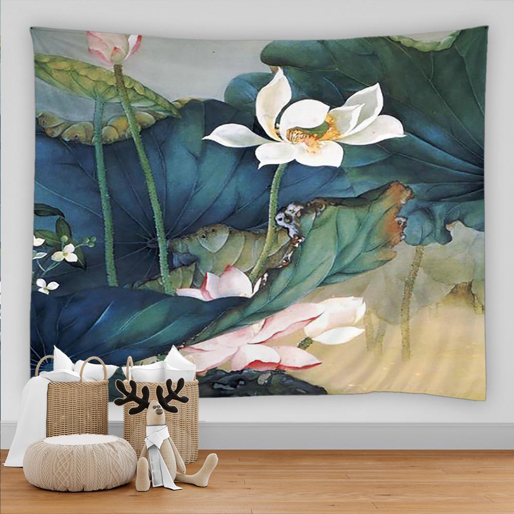 Flower Painting Plant Tapestry Wall Chart Hippie Boho Tapestry Colorful Psychedelic Boho Home Room Decoration