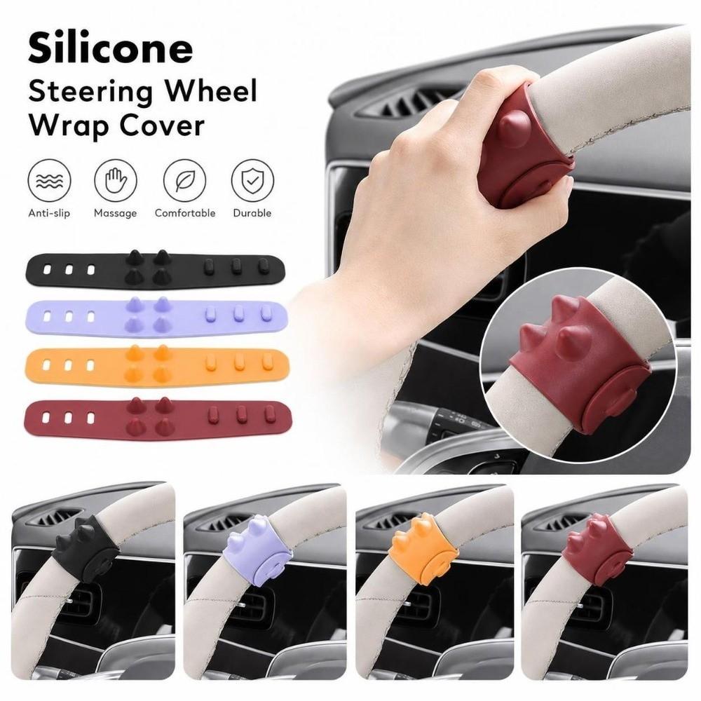 Palm Relief Grip Steering Wheel Wrap Cover Silicone Alignment Marker Reminder  Motorcycle