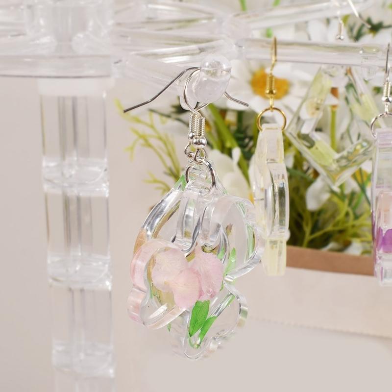 Crystal Earring Pendant Mould Ear Clips Silicone Mold Irregular Shapes Earrings Mould for DIY Enthusiasts Crafts Mould