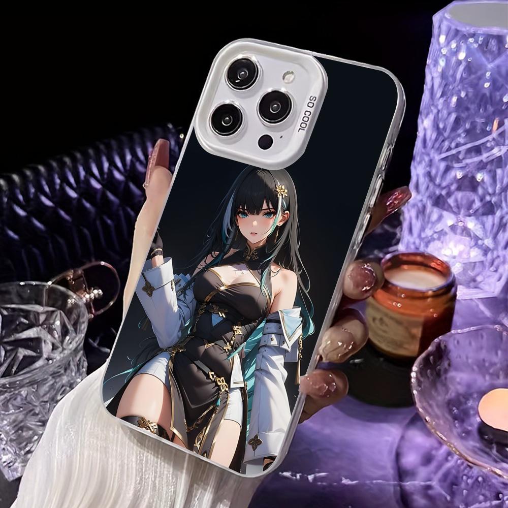 Wuthering Waves Baizhi Phone Case for iPhone 17 16 15 14 13 12 11 X XR XS Air Pro Max Plus White Colorful Silver Cover