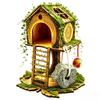 Cadre d'escalade pour hamster en bois massif Maison de voiture avec escaliers et plateforme Nid Clôture pour toutes saisons.