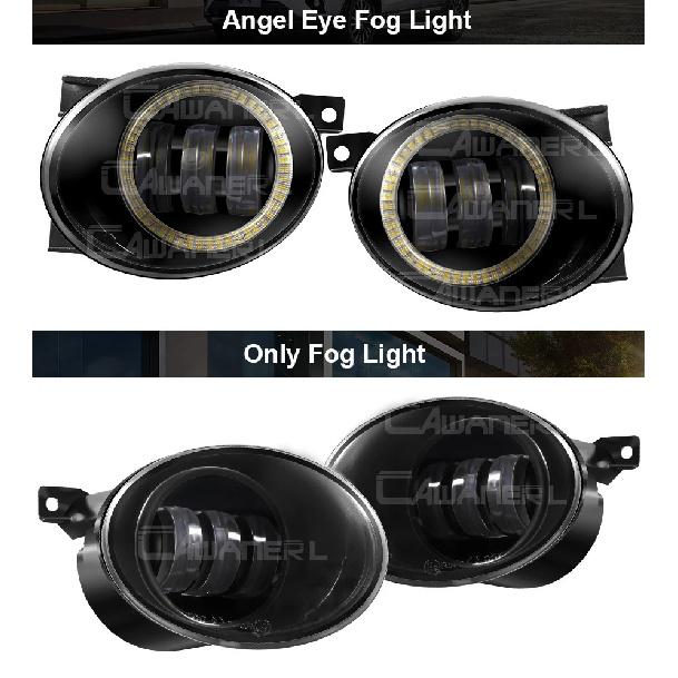2 x LED-Nebelscheinwerfer mit Angel Eye Tagfahrlicht 9006 Auto Nebel Fahrlicht für Volkswagen VW Golf Jetta 6 Tiguan 5N Touran Beetle EOS Caddy