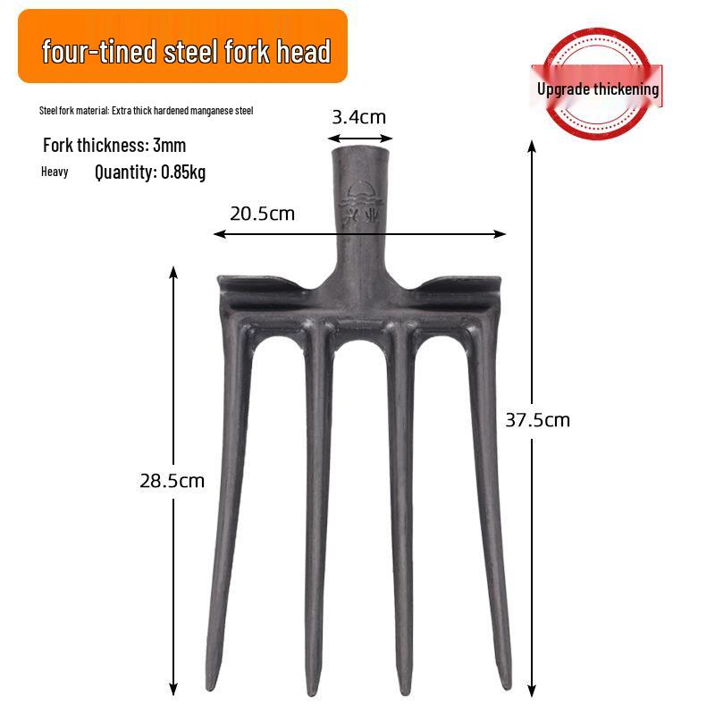 

Сільськогосподарська вила для перекопування ґрунту: Сталевий інструмент з 4 зубами для копання та сільського господарства