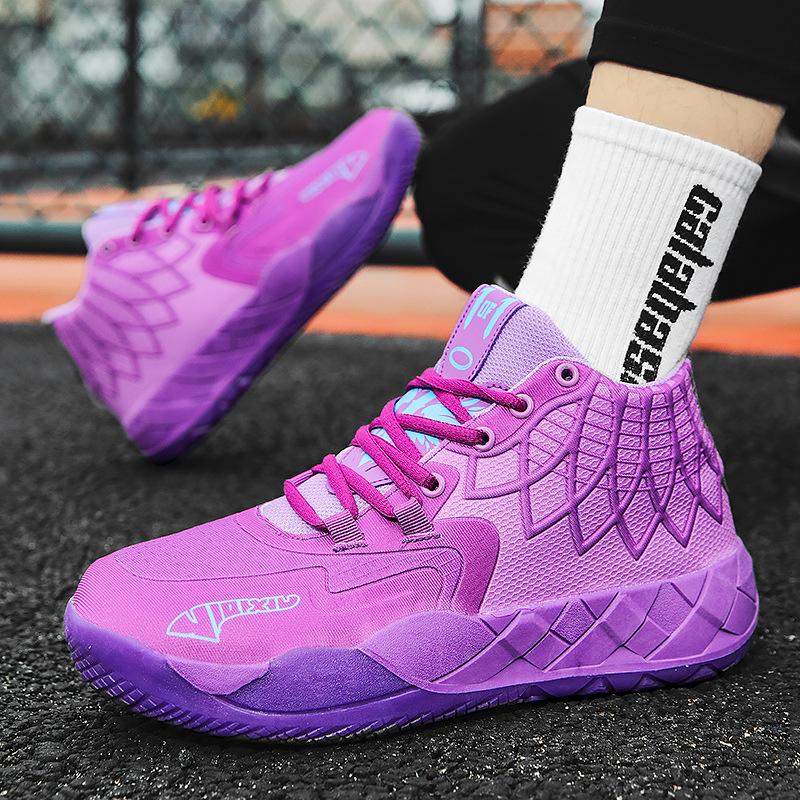 Popular Mesh Breathable Basketball Shoes Men's Spring and Summer Actual Combat Sneakers Student Non-slip Sneakers Have Sound