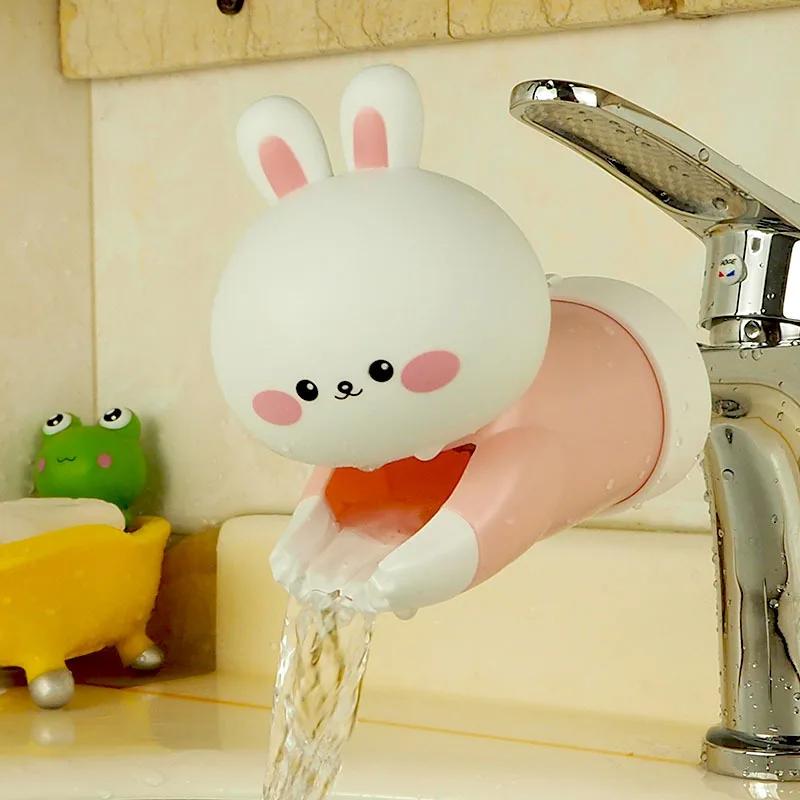 Baby Faucet Extender Silicone Splash Proof Upgraded Version Cartoon Bathroom Hand Wash Shower Accessories for Children