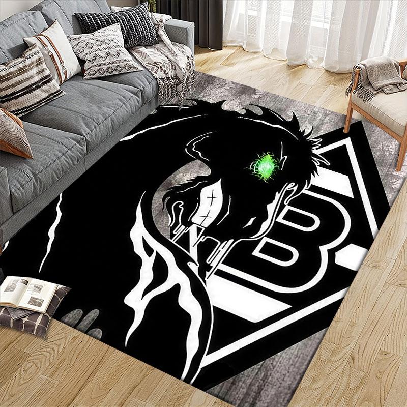 Borussia Monchengladbach Printed Carpet, Home Sofa Decoration for Living Room & Bedroom, Non‑Slip Play Flannel Floor Mat for Game Room
